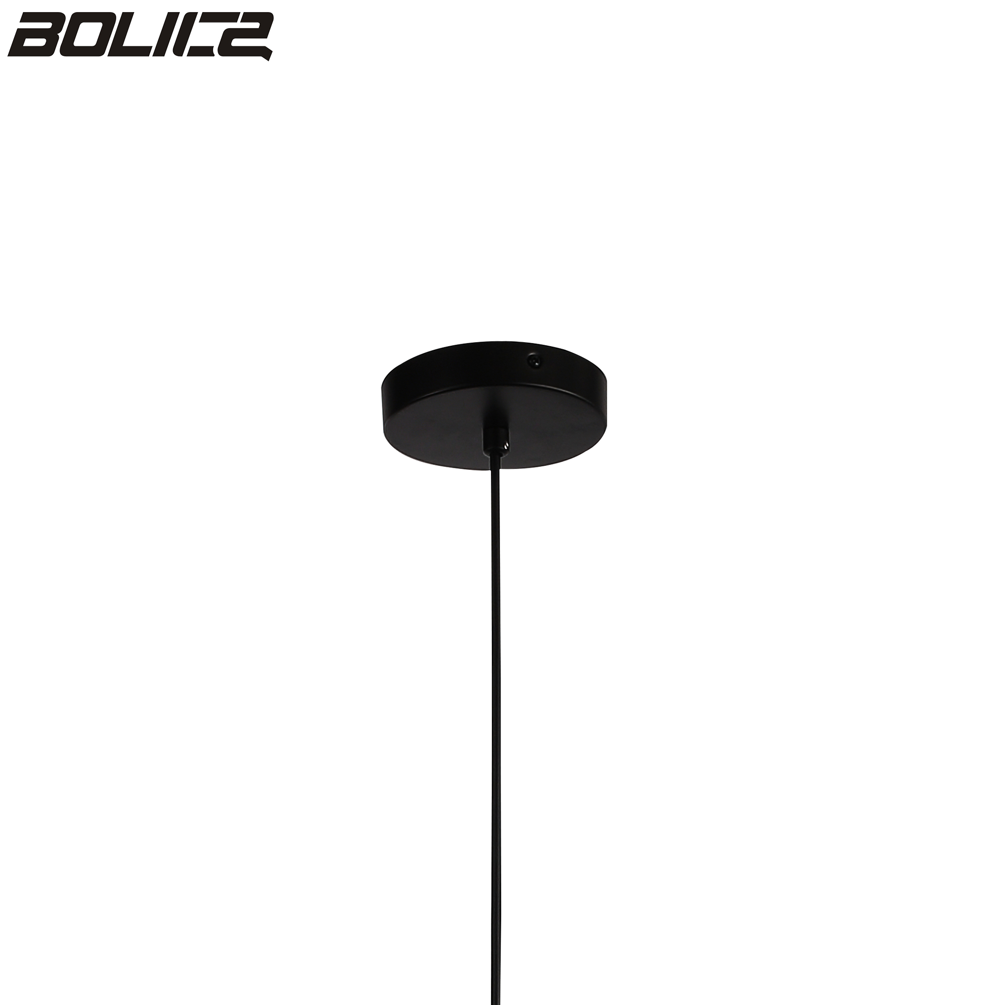 Lámpara colgante de noche de cristal negro con efecto ondulado