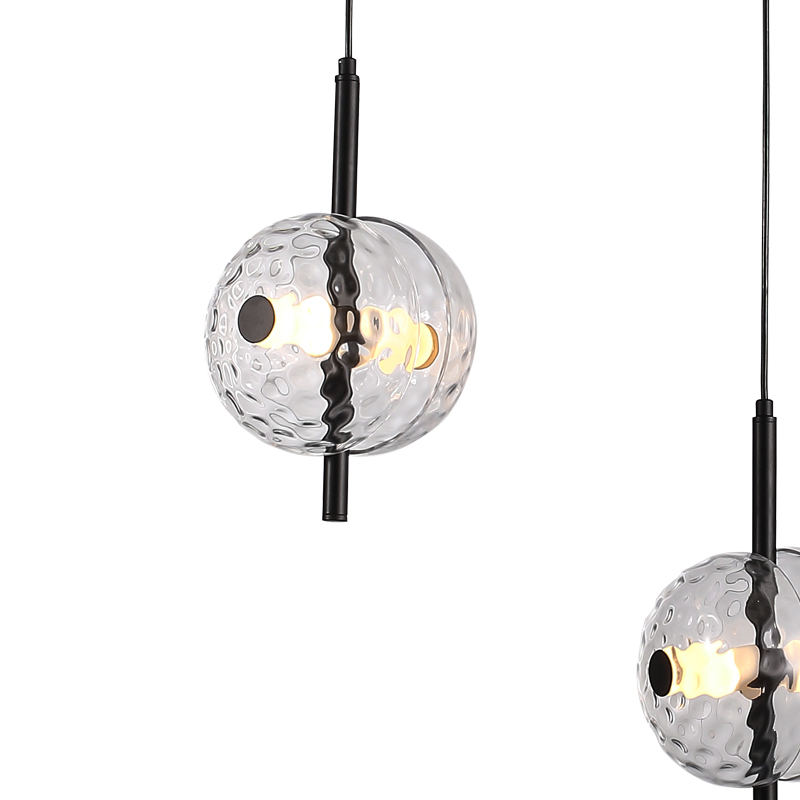 Lámpara colgante moderna negra para isla de cocina