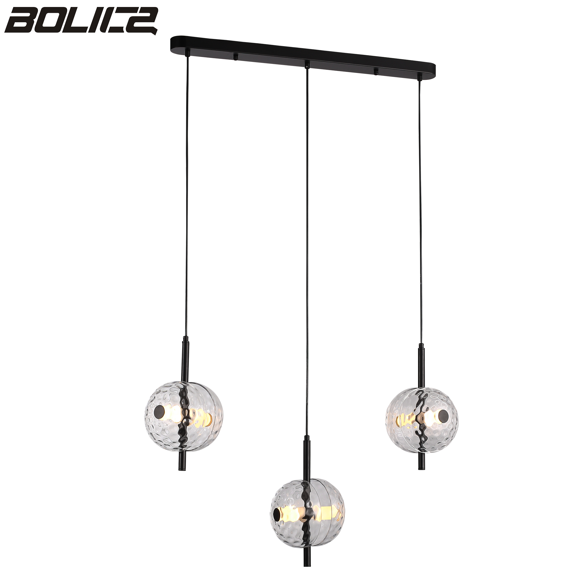 Îlot de cuisine noir moderne avec suspension lumineuse Îlot de cuisine noir moderne avec suspension lumineuse