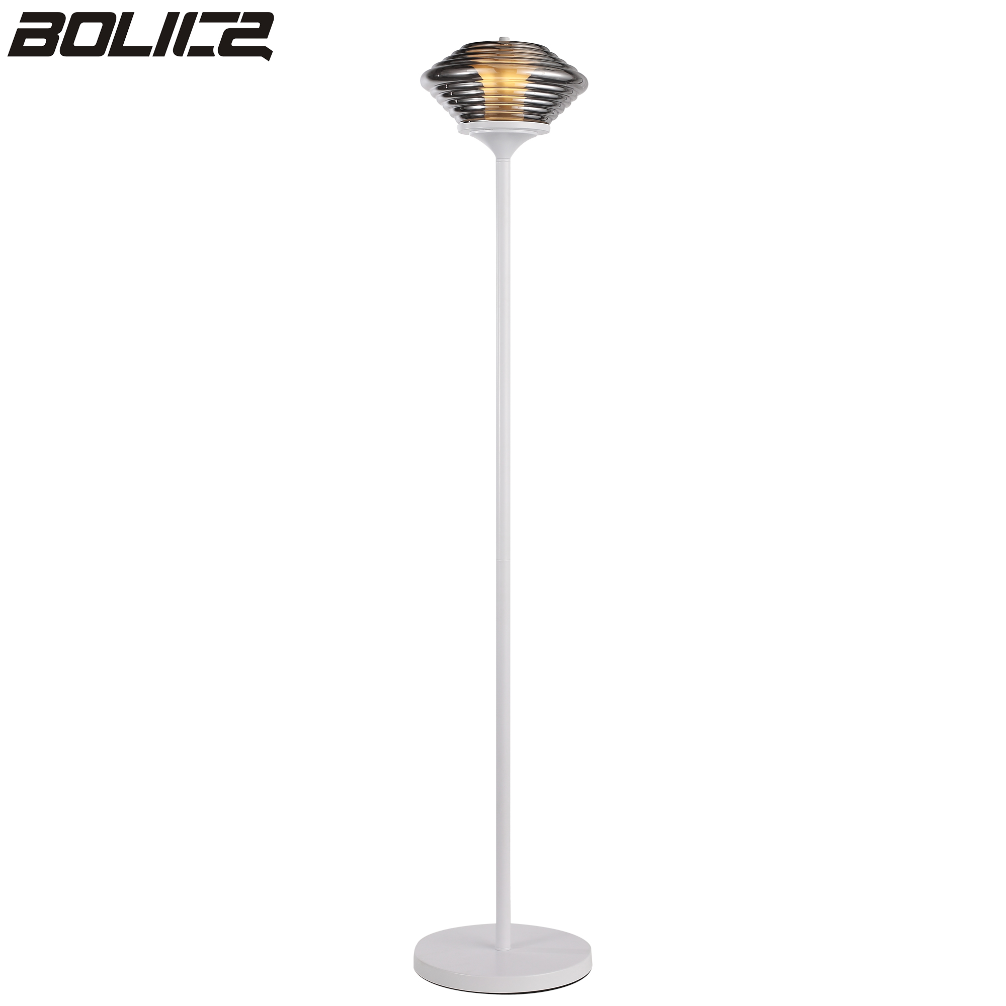 Modern LED állólámpa üveg kerek gömbernyővel