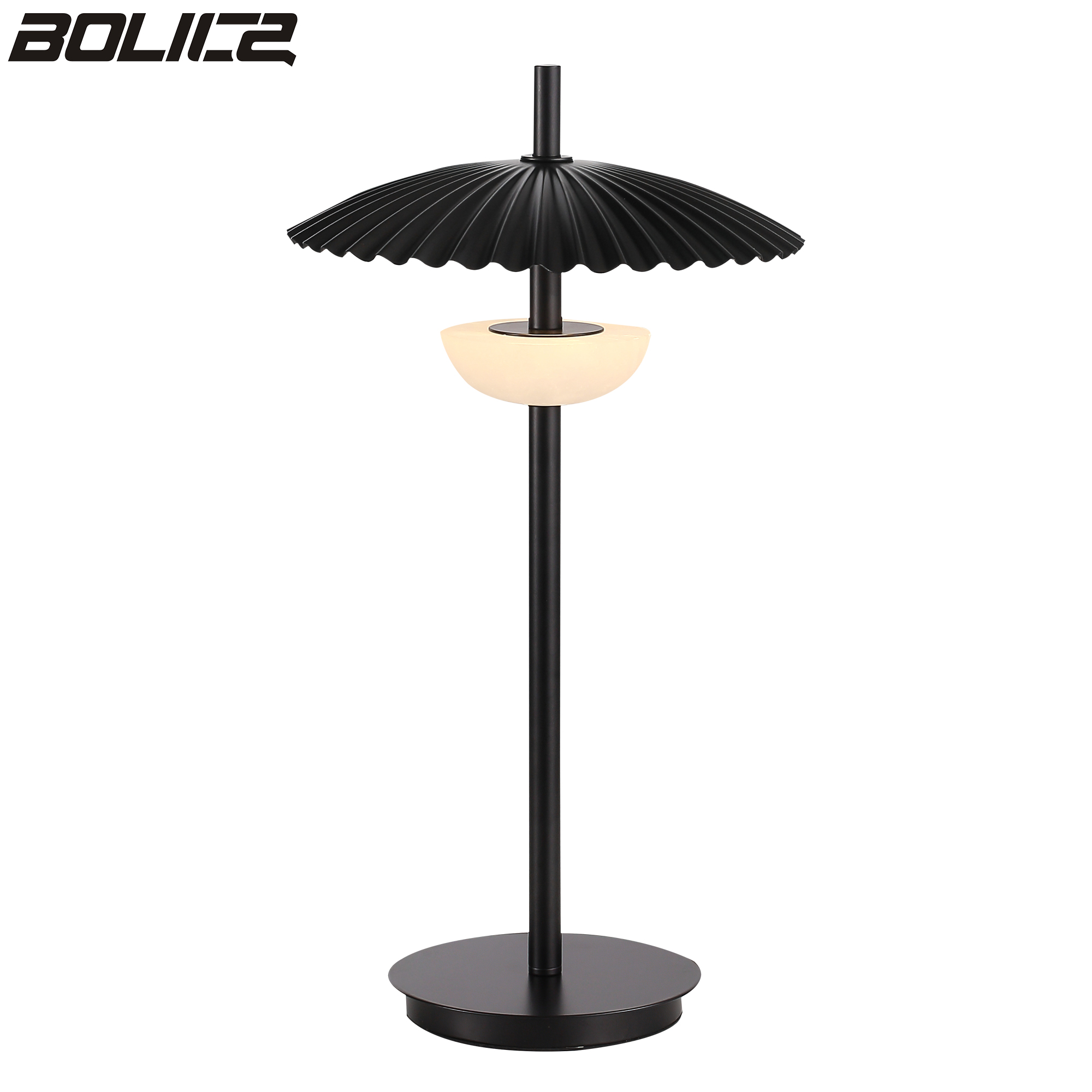 Abajur de mesa moderno em preto alabastro