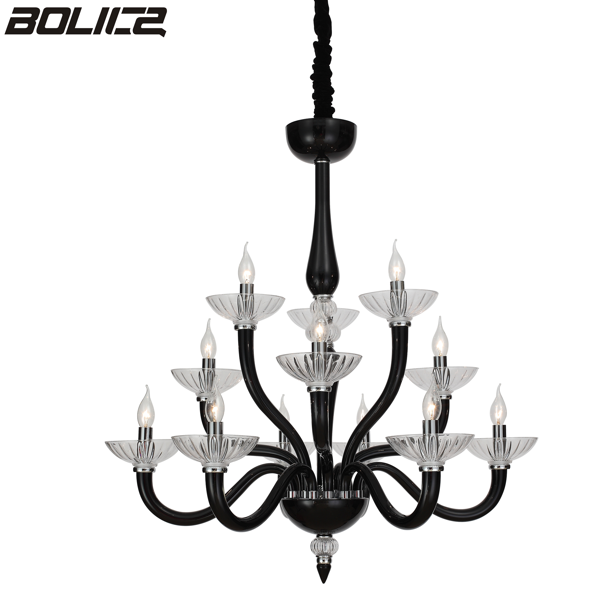 Lámpara de araña clásica de cristal de múltiples cabezales