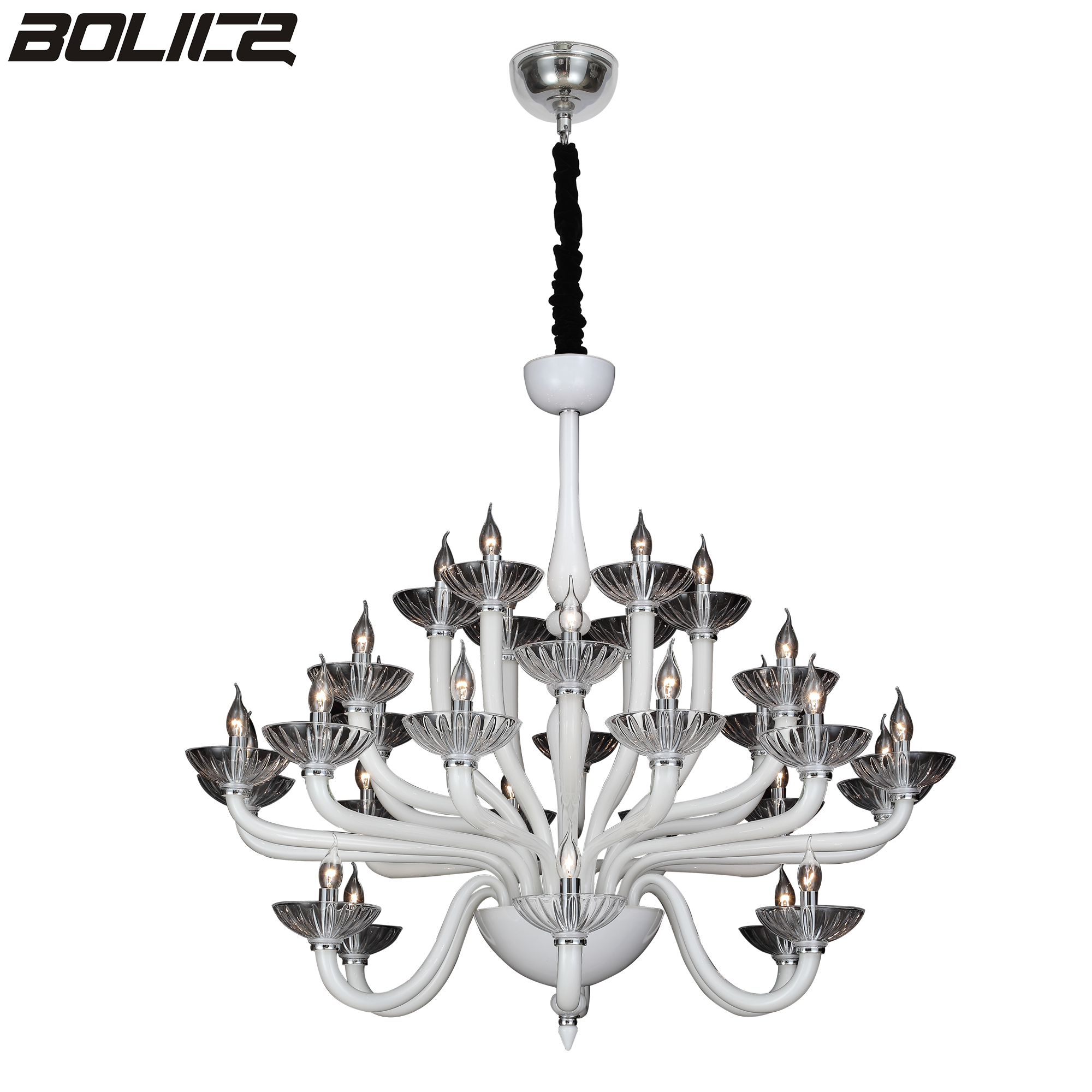 Lámpara de araña clásica de cristal de múltiples cabezales