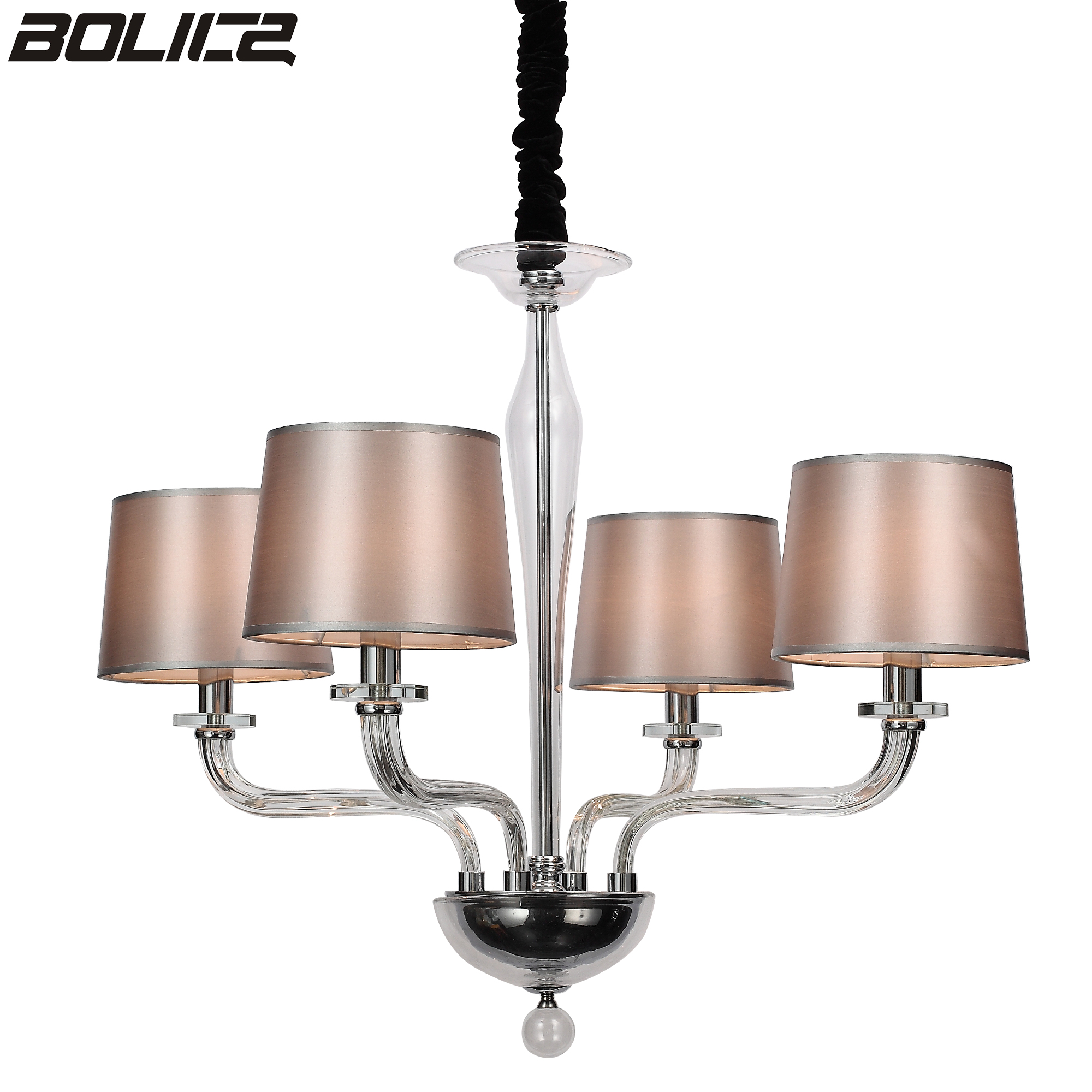 Lampa wisząca szklana w stylu amerykańskim z abażurem do sypialni