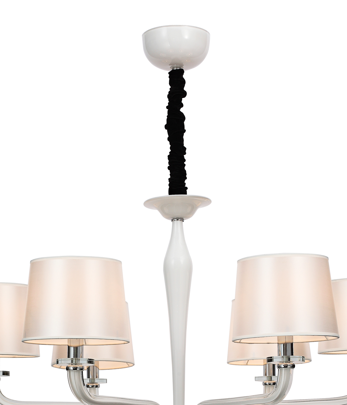 Fehér beltéri függeszték kifinomult lámpaernyővel