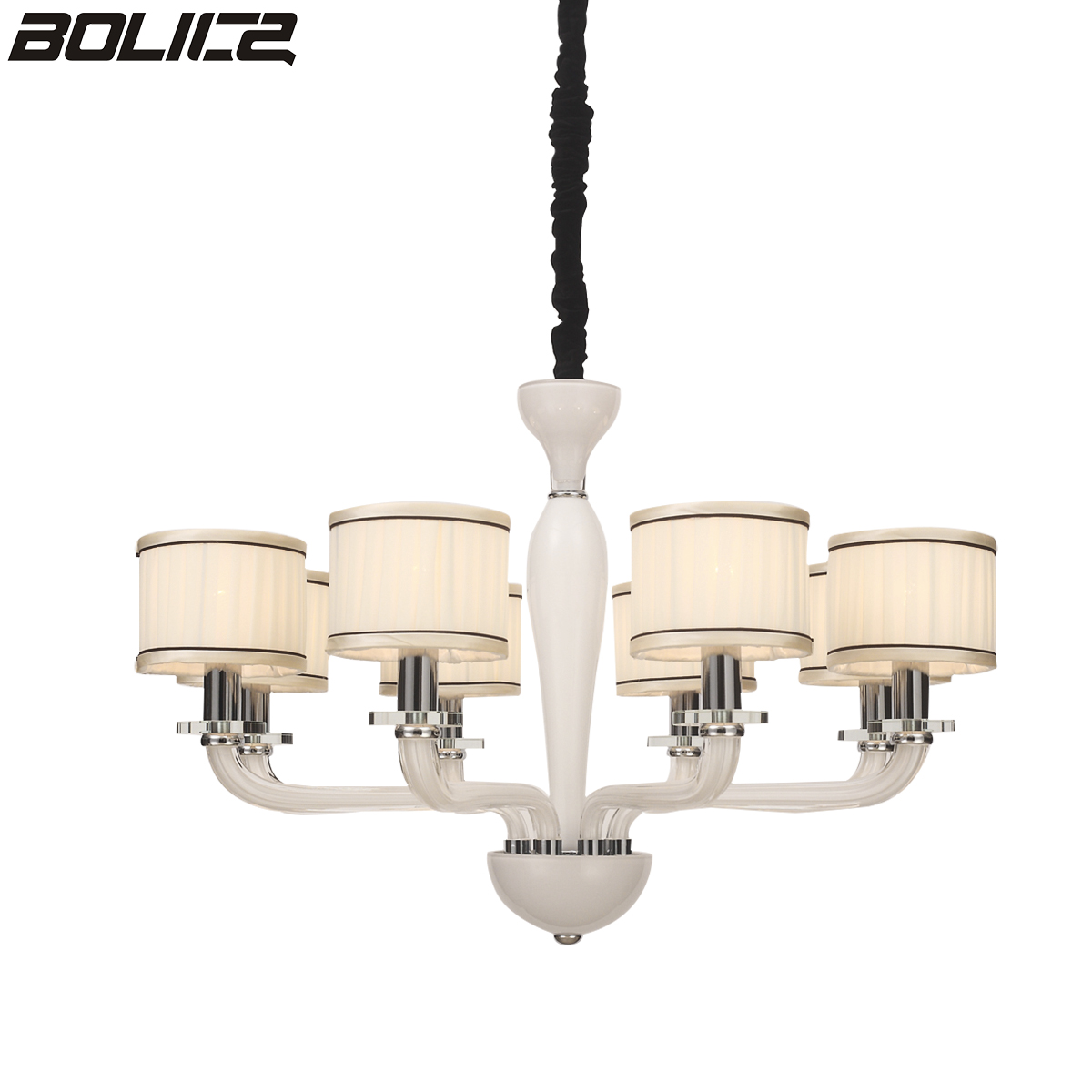 โคมระย้าห้าหัวแบบคลาสสิกพร้อมโคมแก้ว