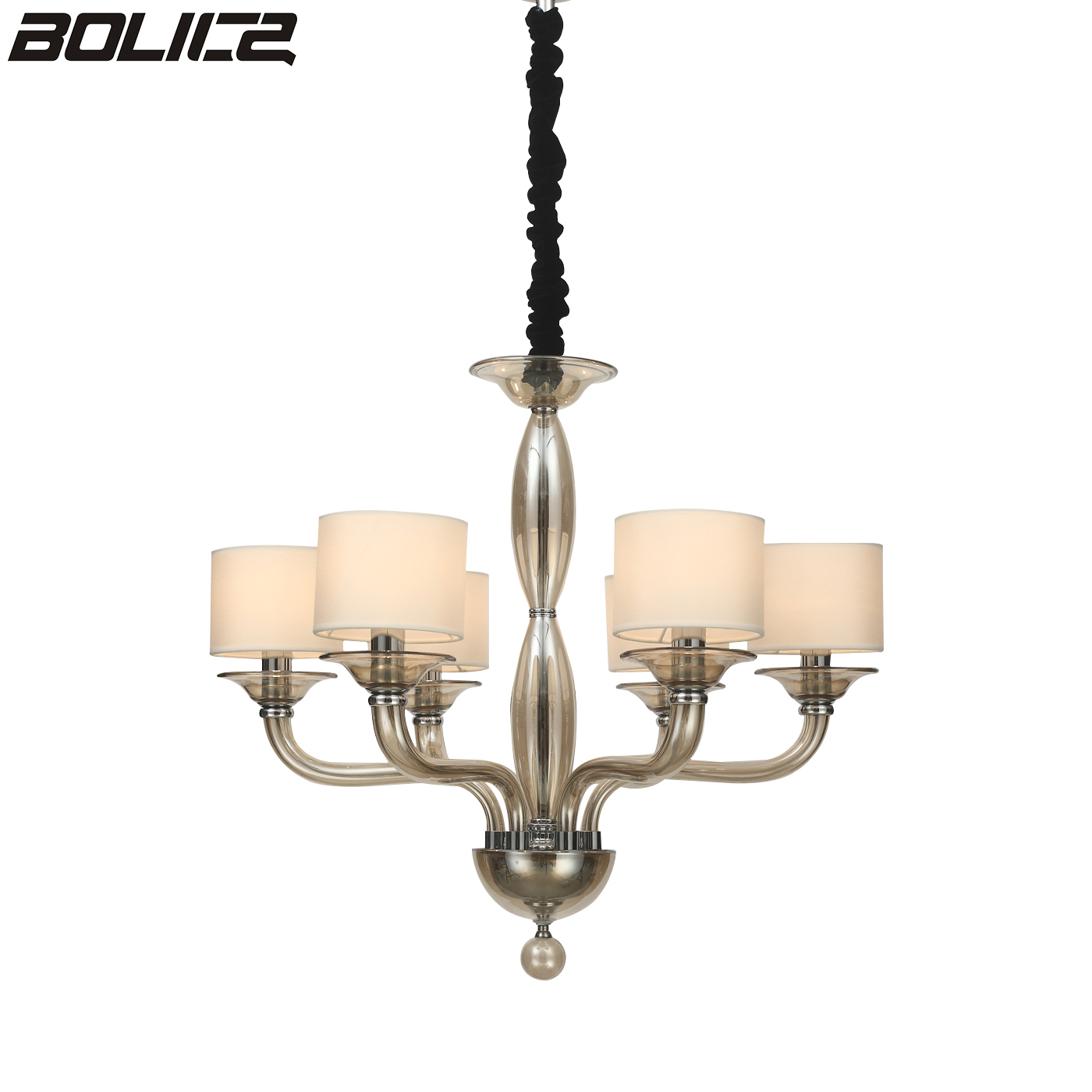 Living room indoor glass metal chandelier