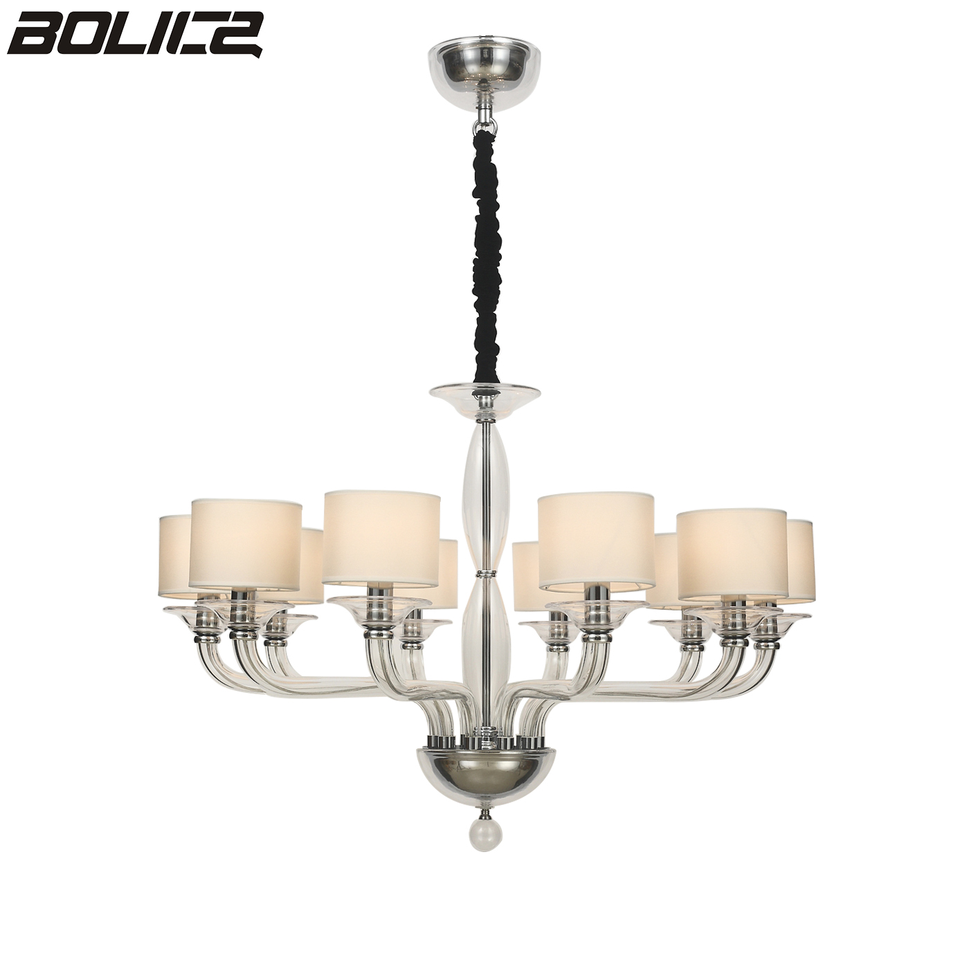 Living room indoor glass metal chandelier