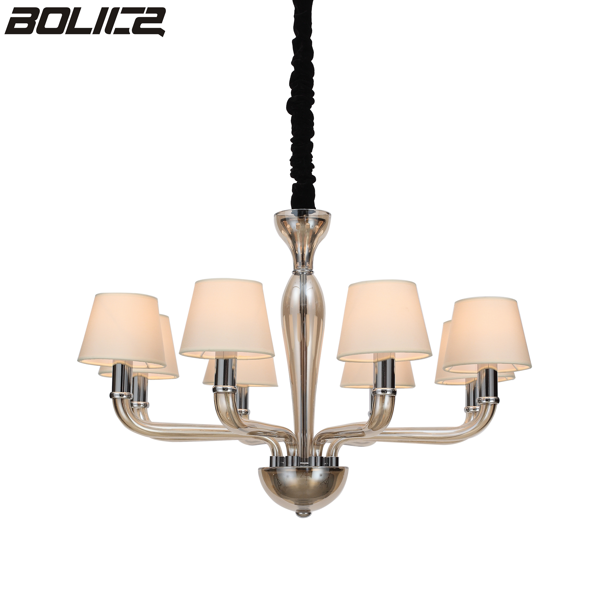 ثريا عصرية متعددة المصابيح مع غطاء مصباح من الكتان