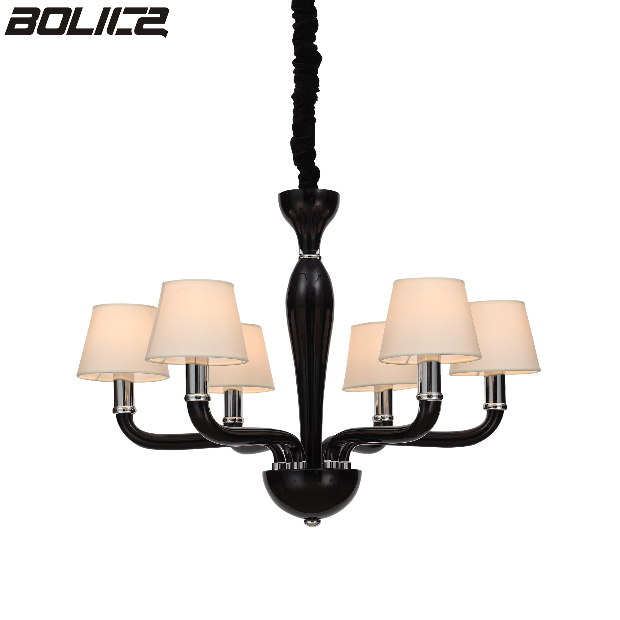 ثريا عصرية متعددة المصابيح مع غطاء مصباح من الكتان