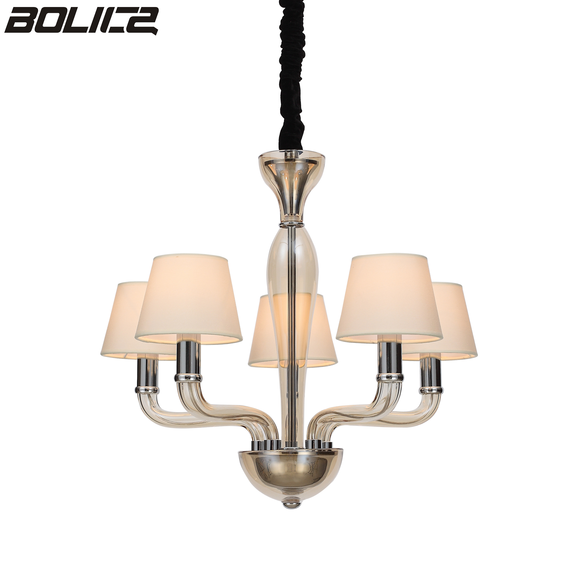 ثريا عصرية متعددة المصابيح مع غطاء مصباح من الكتان