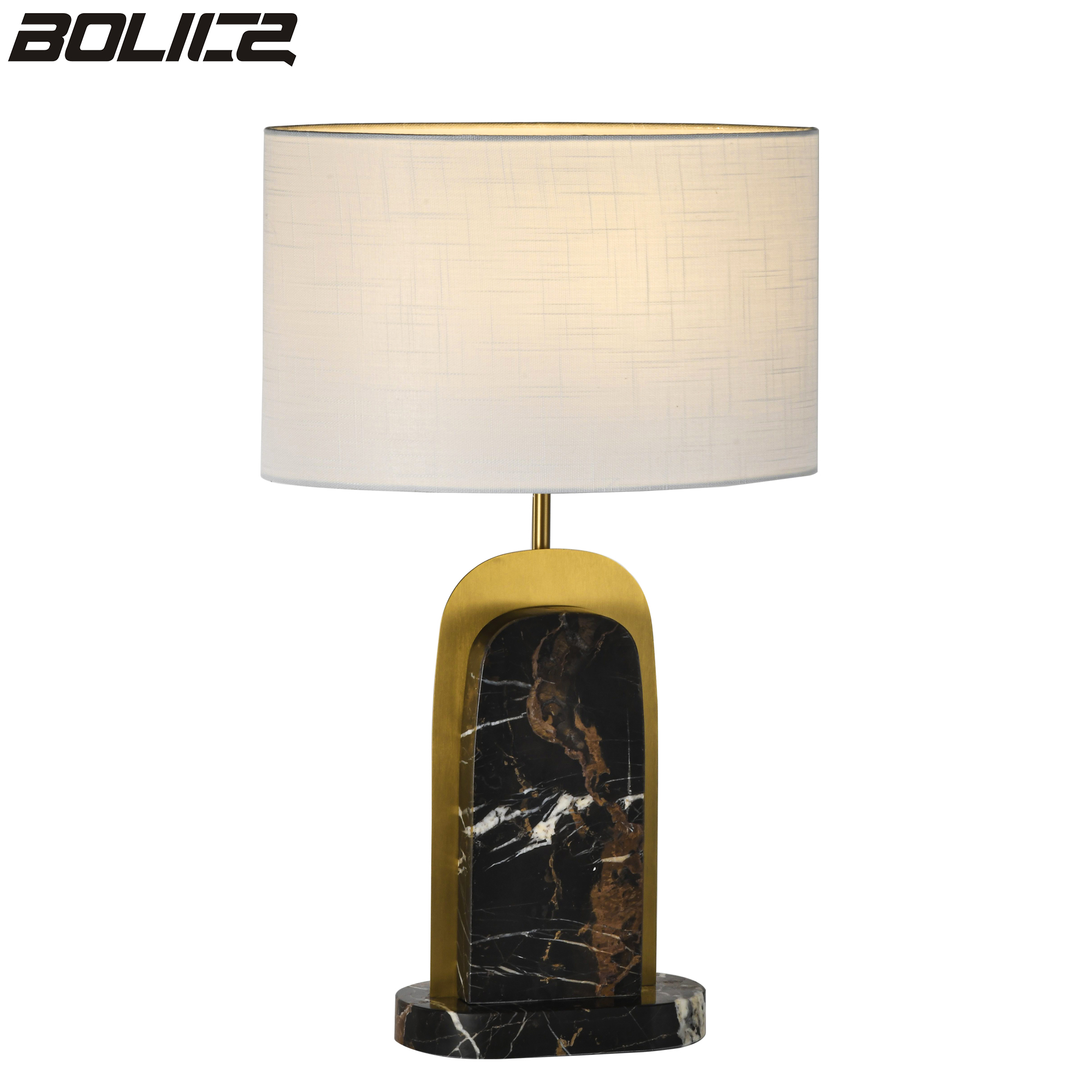 European-style cylindrical marble table lamp