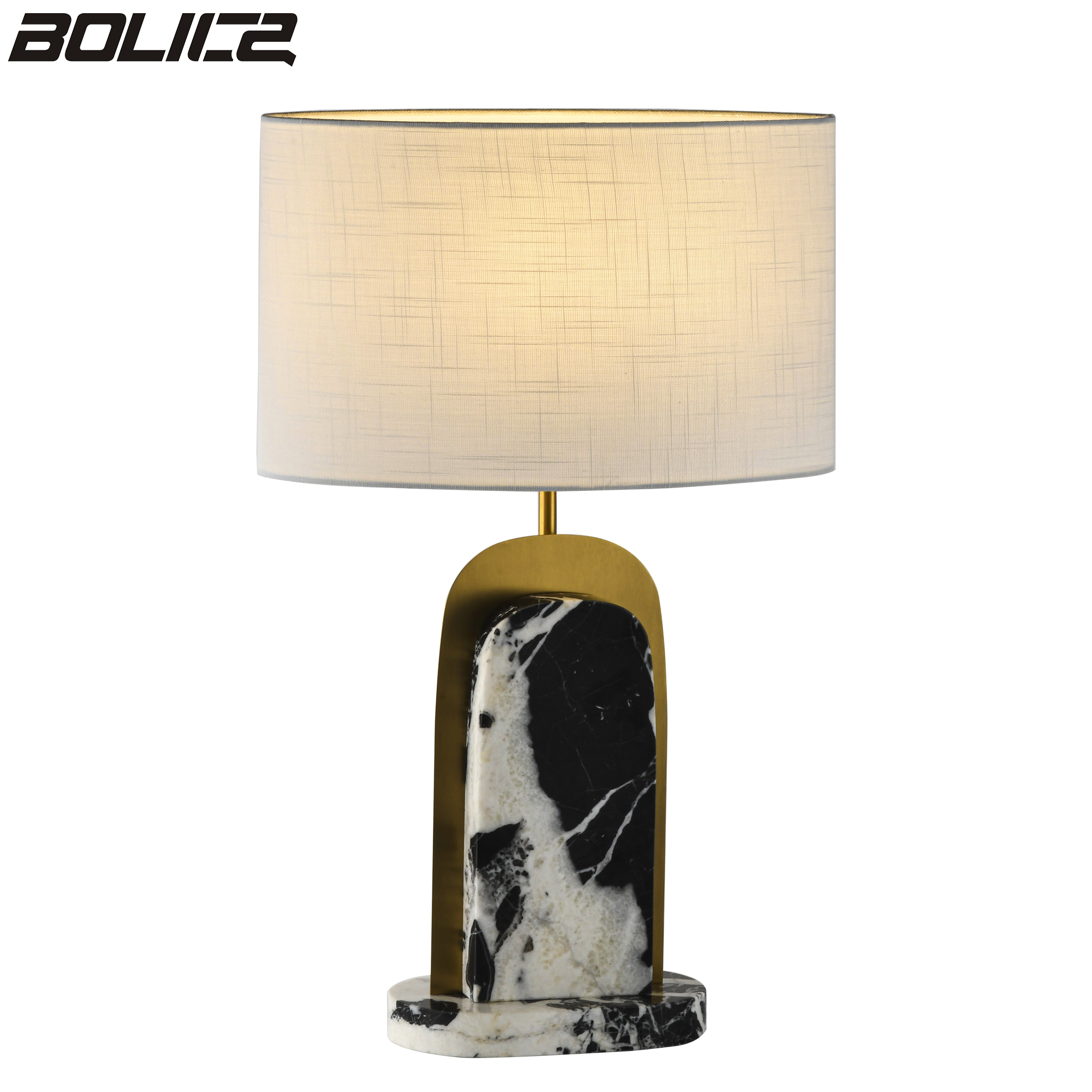 European-style cylindrical marble table lamp