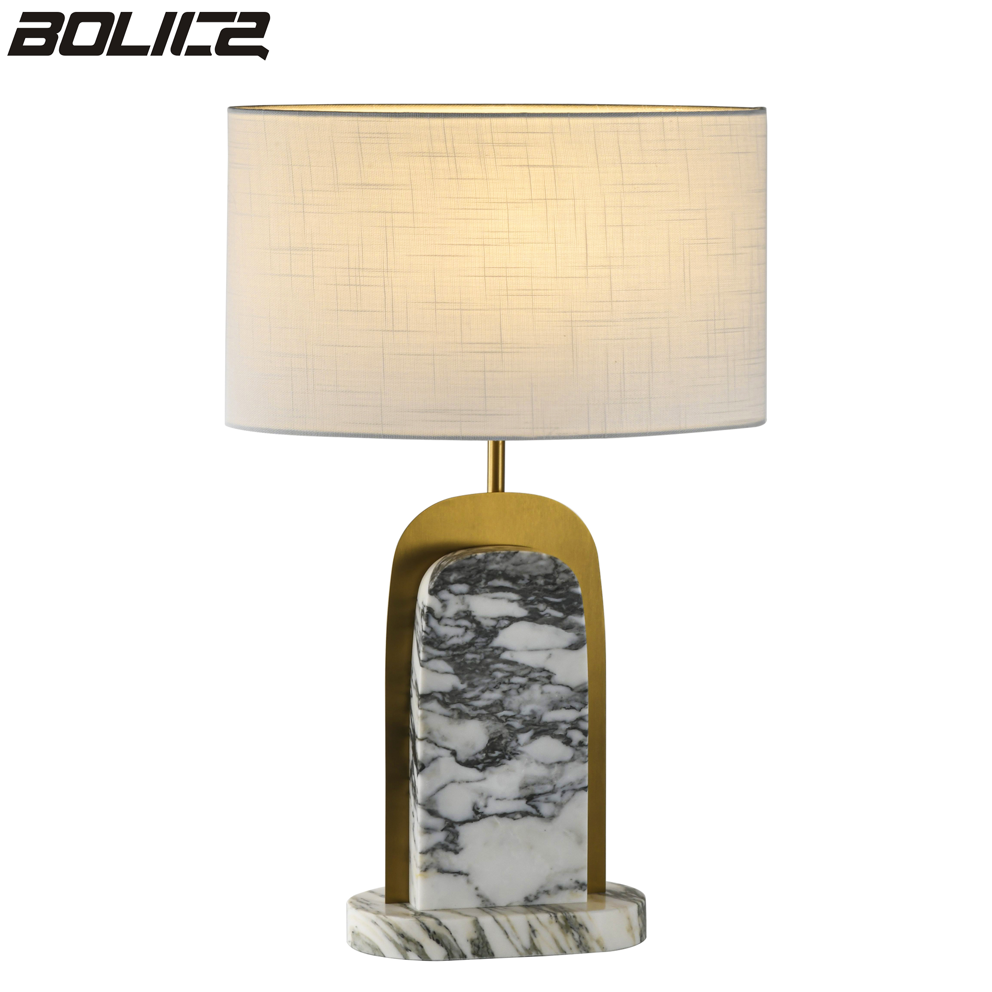 European-style cylindrical marble table lamp