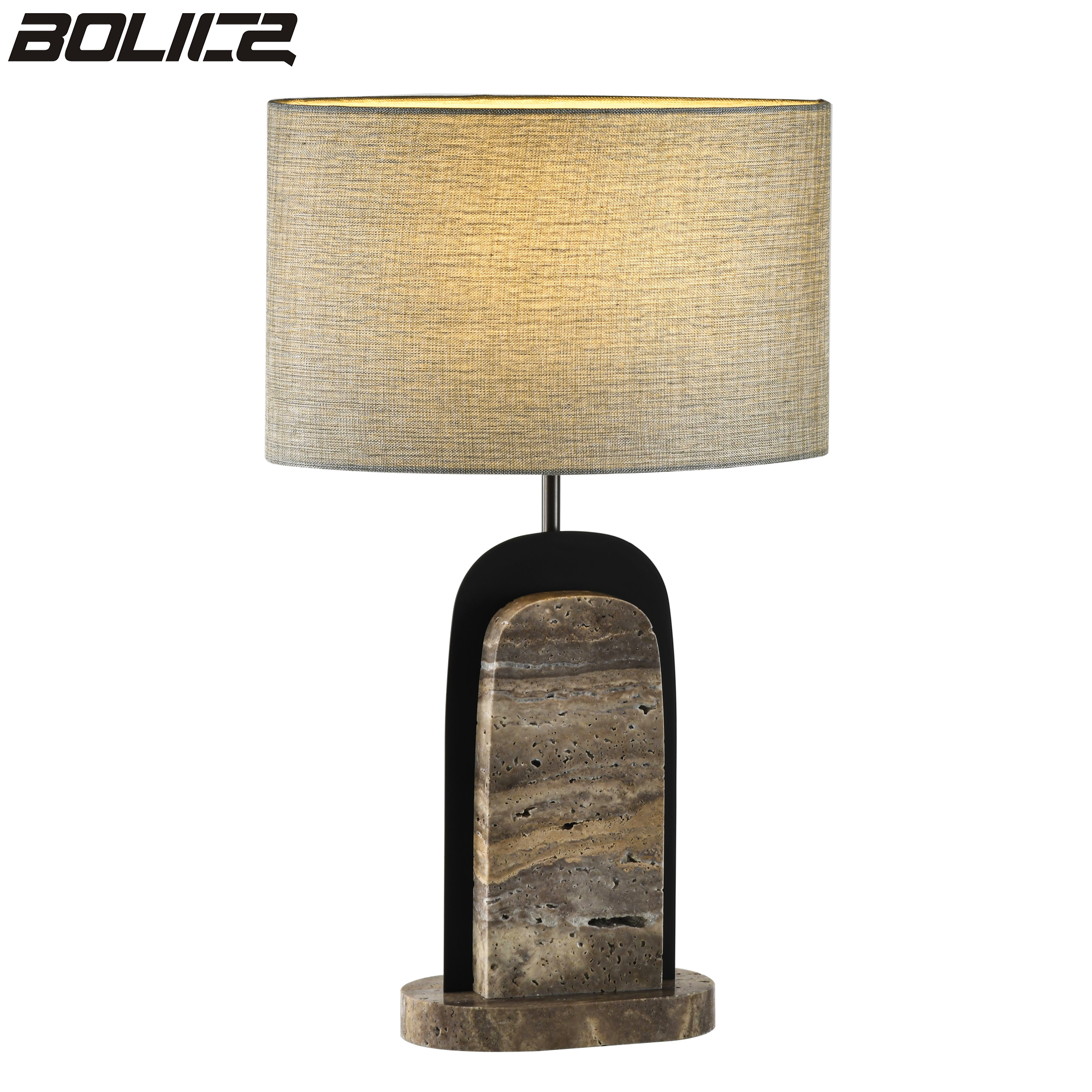 European-style cylindrical marble table lamp