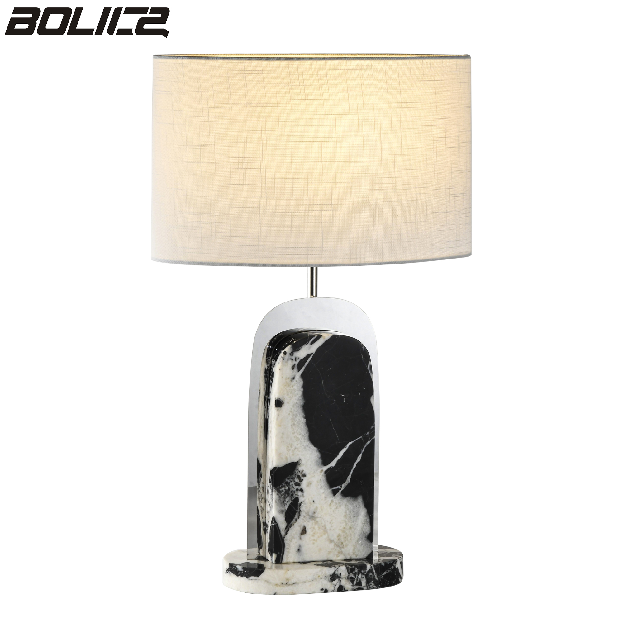 European-style cylindrical marble table lamp