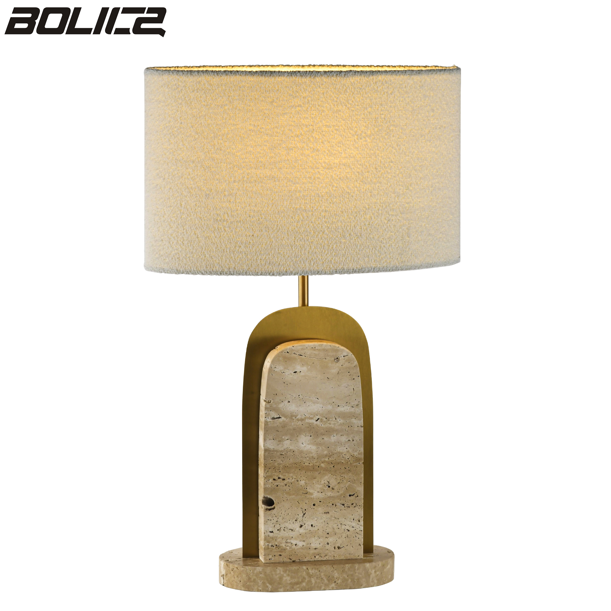 European-style cylindrical marble table lamp