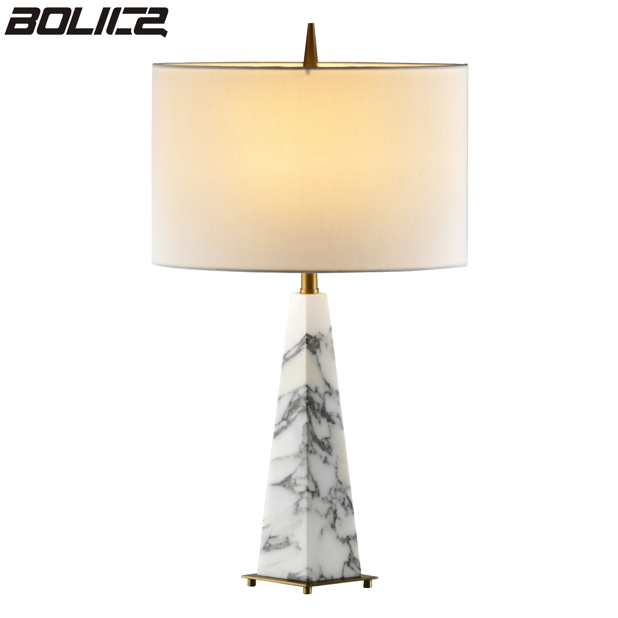 Modern and charming wrought iron table lamp, marble lamp body material