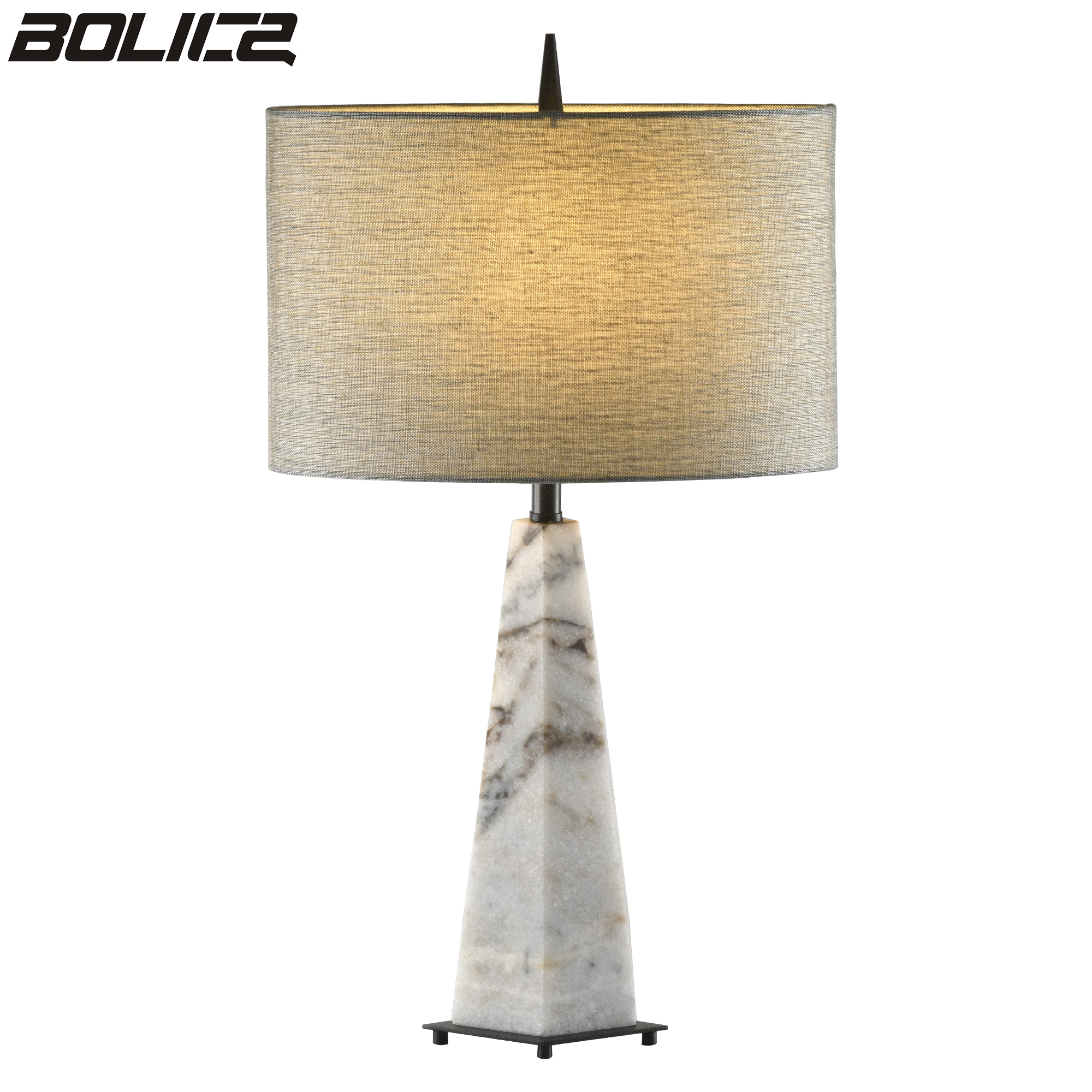 Modern and charming wrought iron table lamp, marble lamp body material