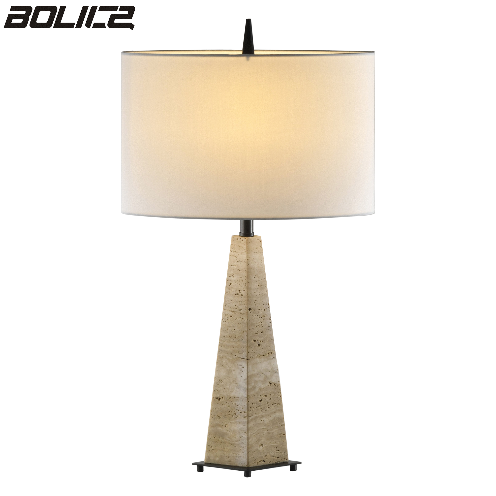 Modern and charming wrought iron table lamp, marble lamp body material