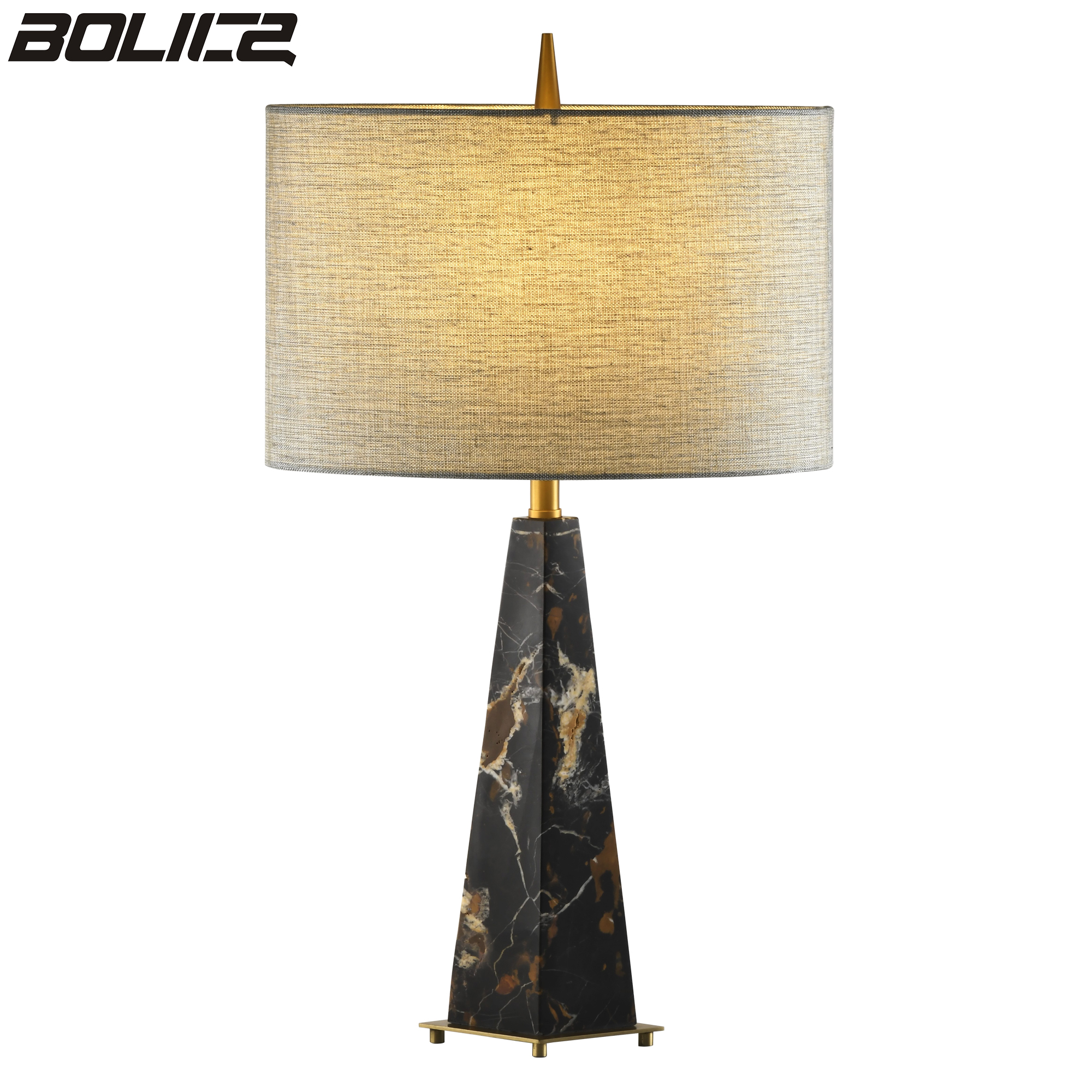 Modern and charming wrought iron table lamp, marble lamp body material