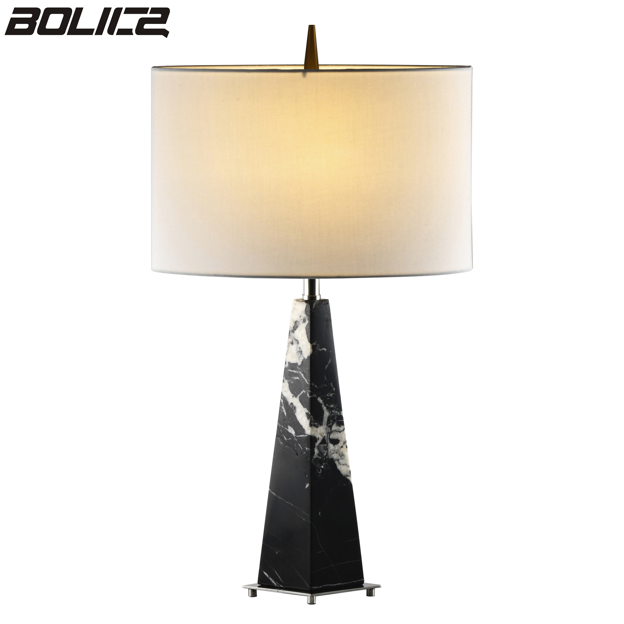 Modern and charming wrought iron table lamp, marble lamp body material