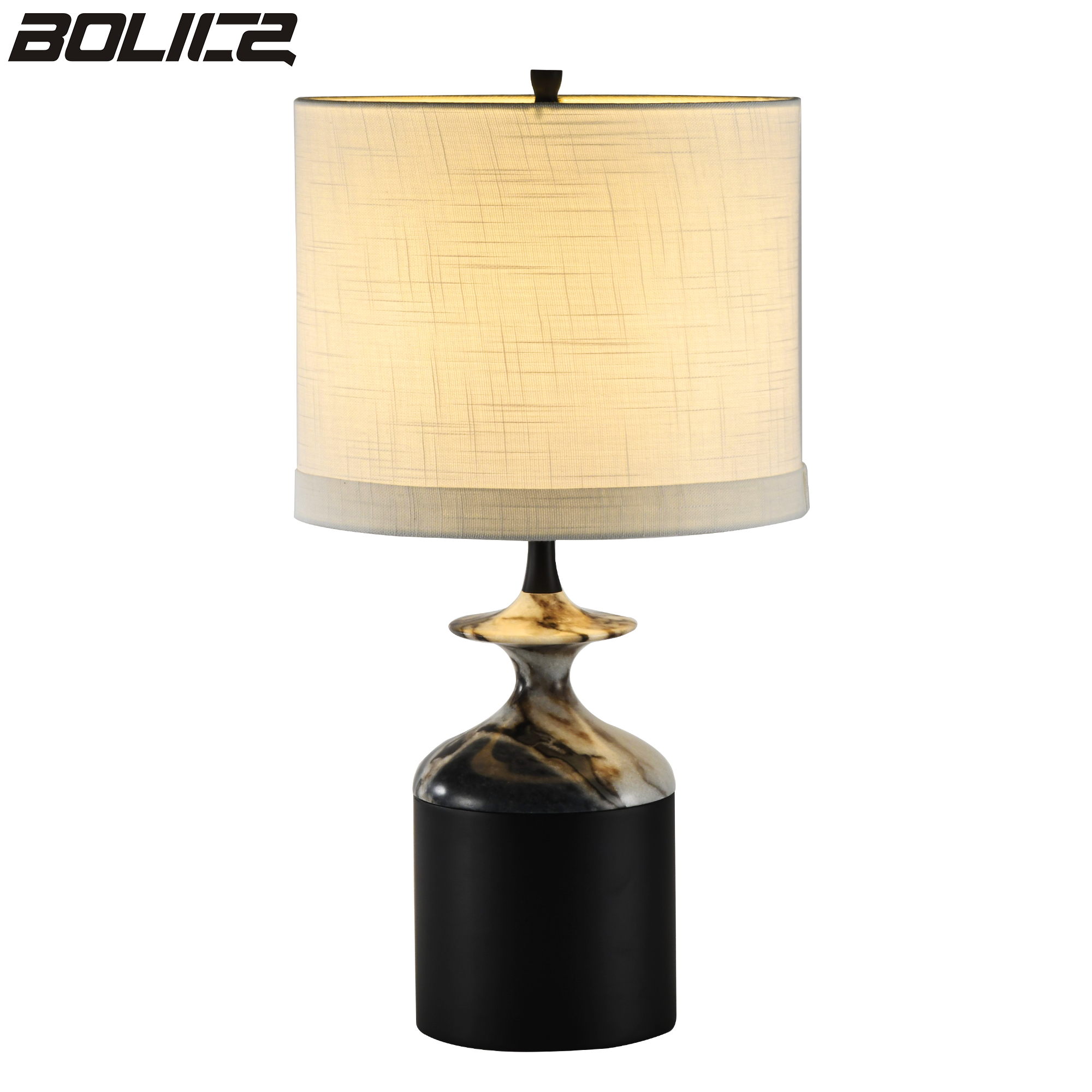 A classic metal stone table lamp, suitable for living rooms, bedrooms, and bedside tables.