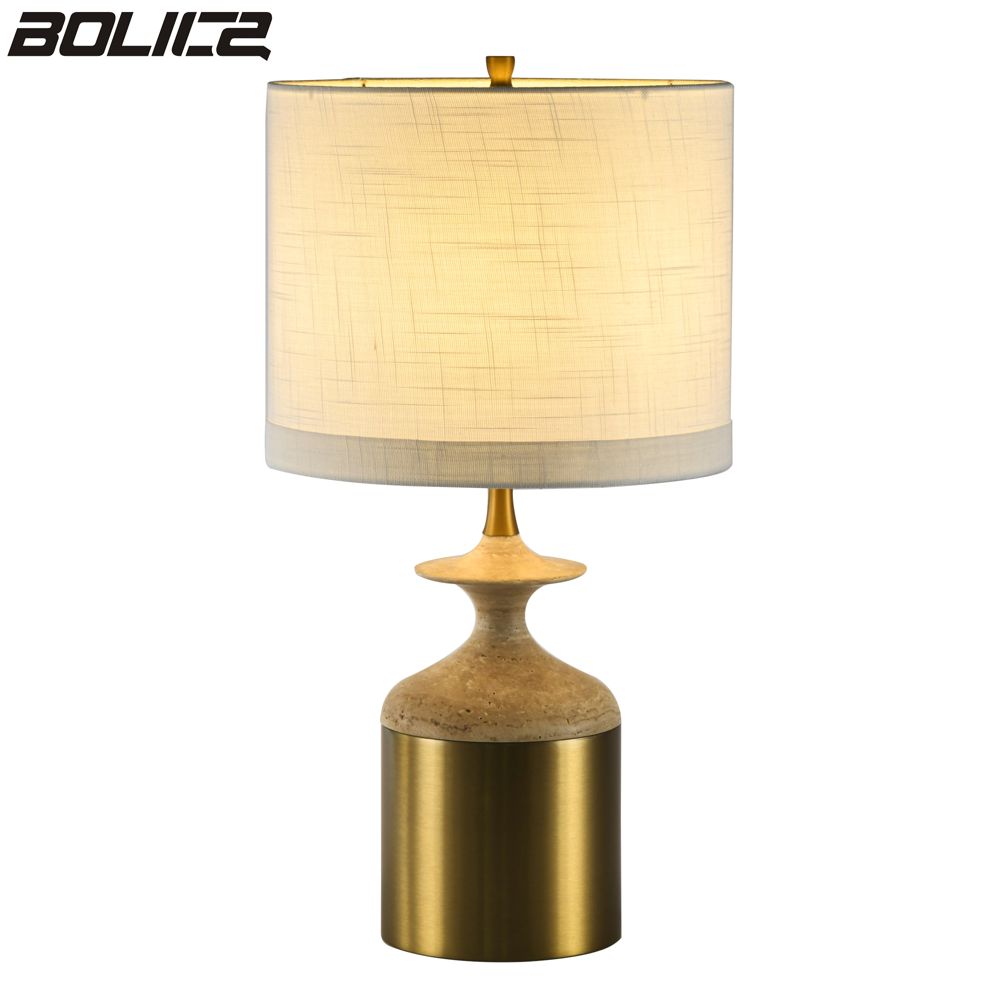 A classic metal stone table lamp, suitable for living rooms, bedrooms, and bedside tables.