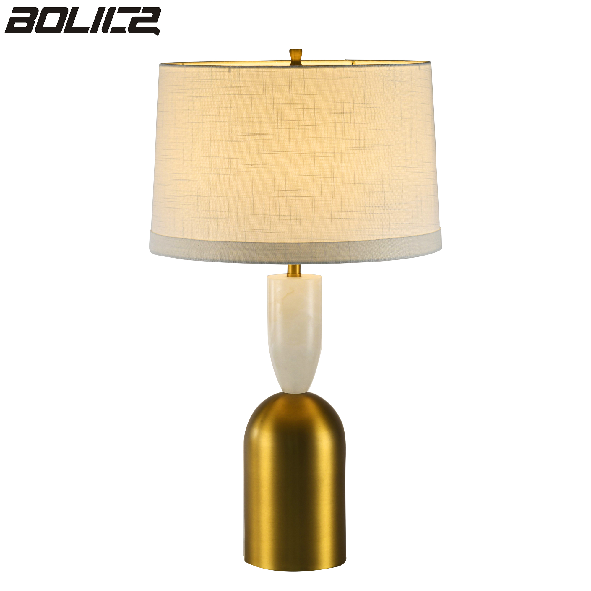 A modern blue marble bedside lamp with a beige linen shade, suitable for bedrooms, living rooms, and studies.