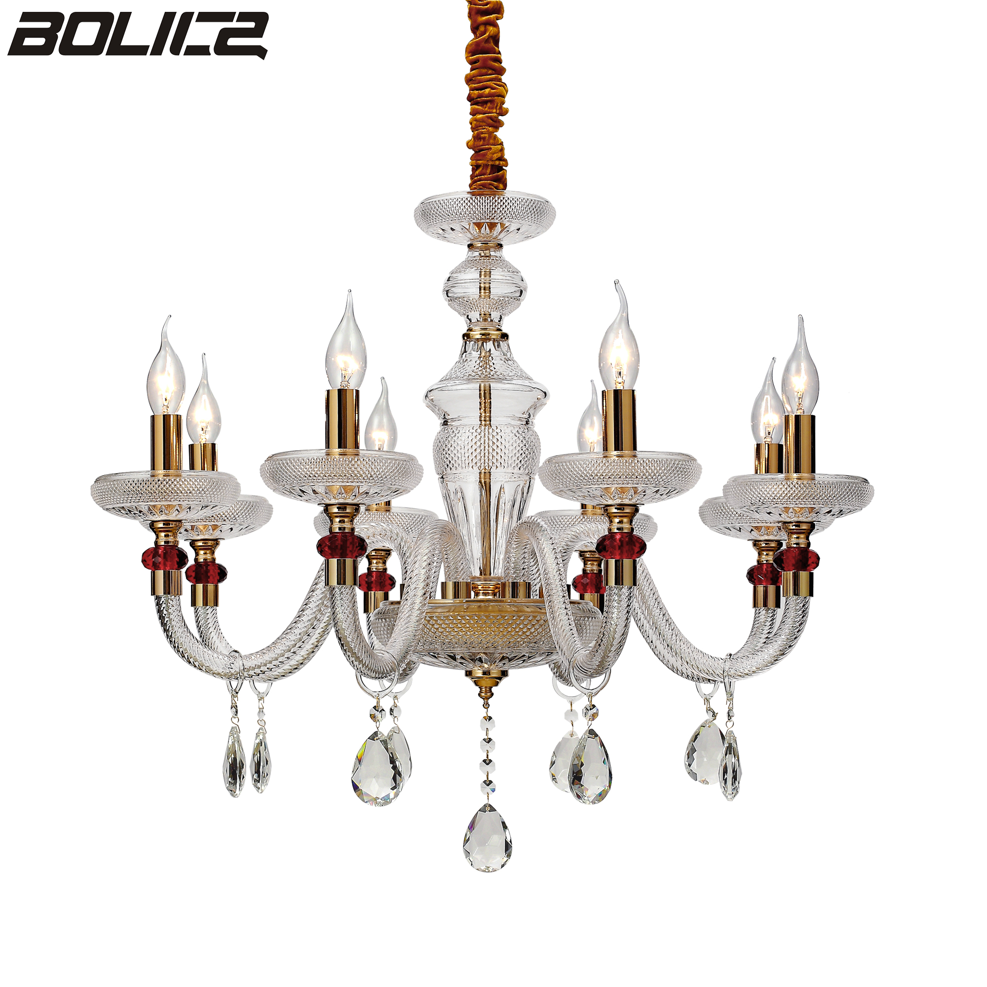 Classic Glass Foyer Duplex Candle Chandelier