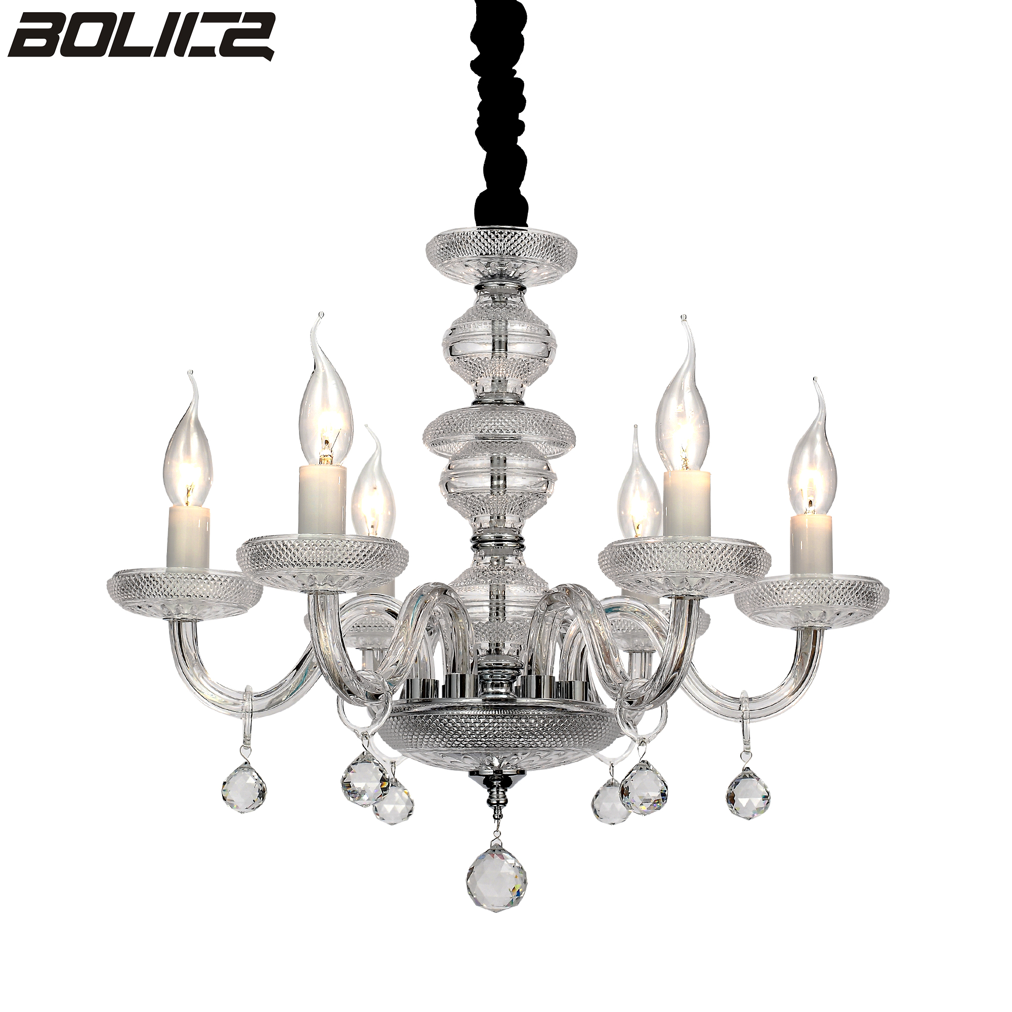 Classic Glass Foyer Duplex Candle Chandelier