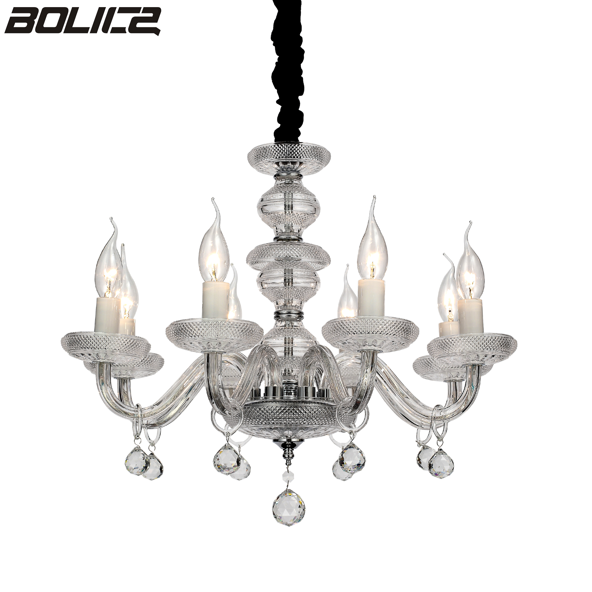 Classic Glass Foyer Duplex Candle Chandelier