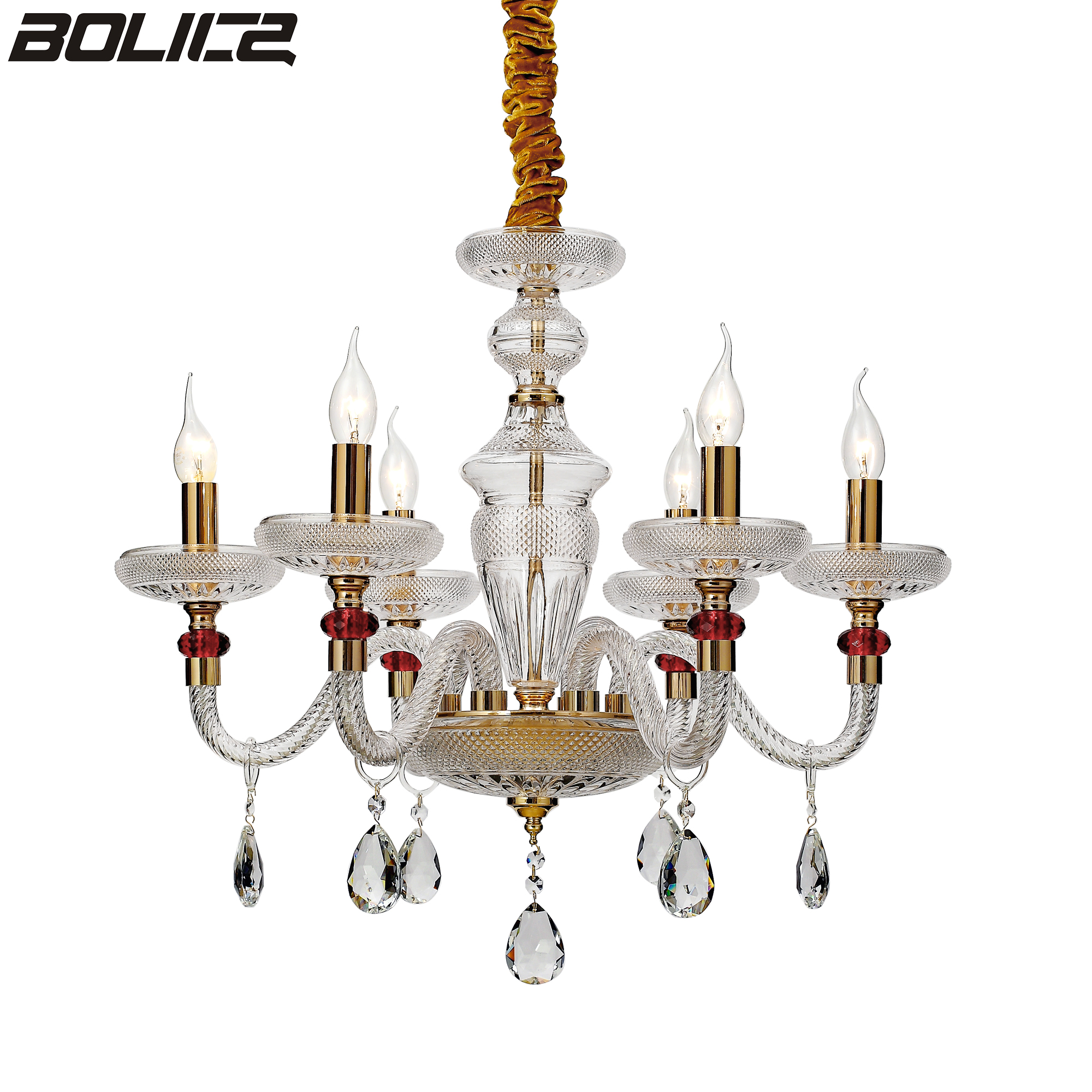 Classic Glass Foyer Duplex Candle Chandelier