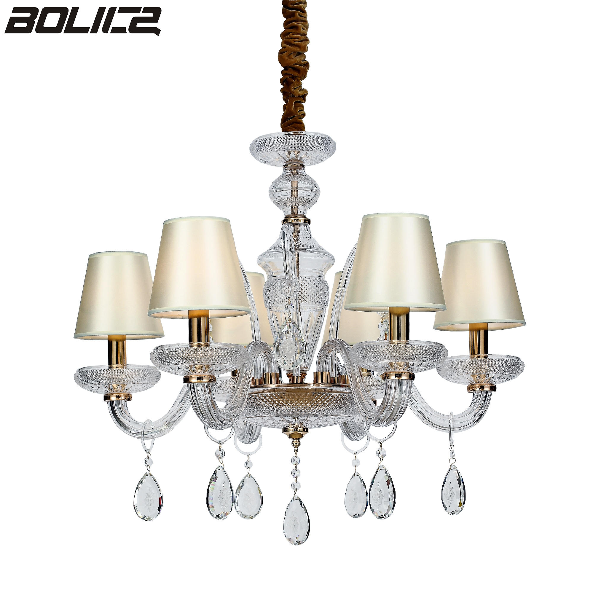 Golden Empire Crystal Chandelier, Suitable for High Ceilings