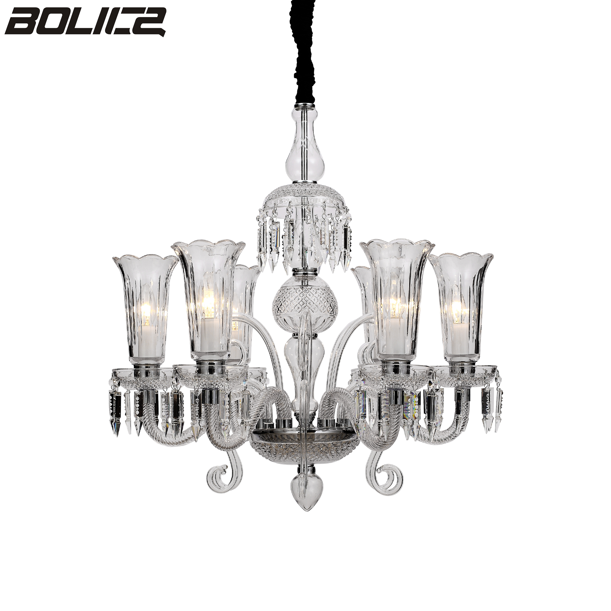Modern 6-Light Empire-Style Candle Chandelier