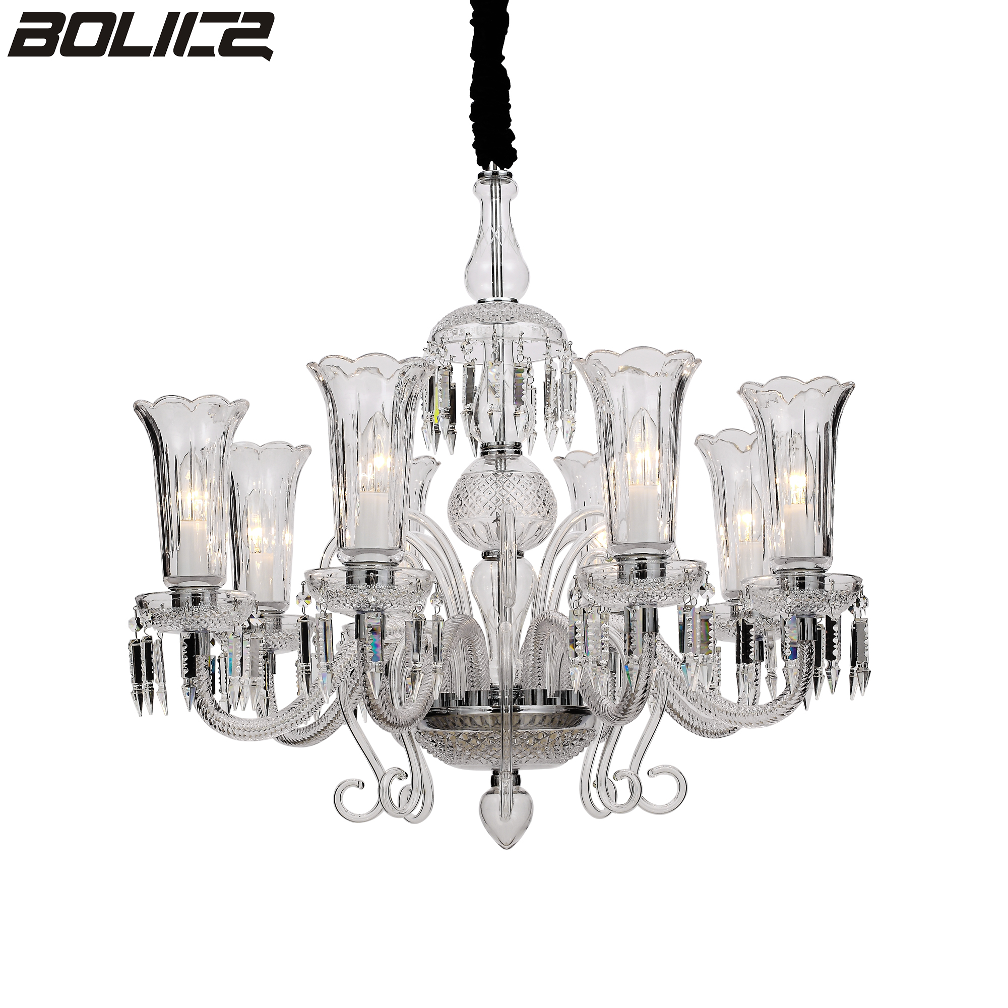 Modern 6-Light Empire-Style Candle Chandelier