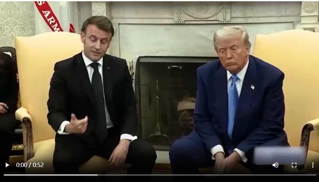 मैक्रों ने सीधे अपने हाथों से ट्रम्प के भाषण को रोक दिया मैक्रों ने सीधे अपने हाथों से ट्रम्प के भाषण को रोक दिया