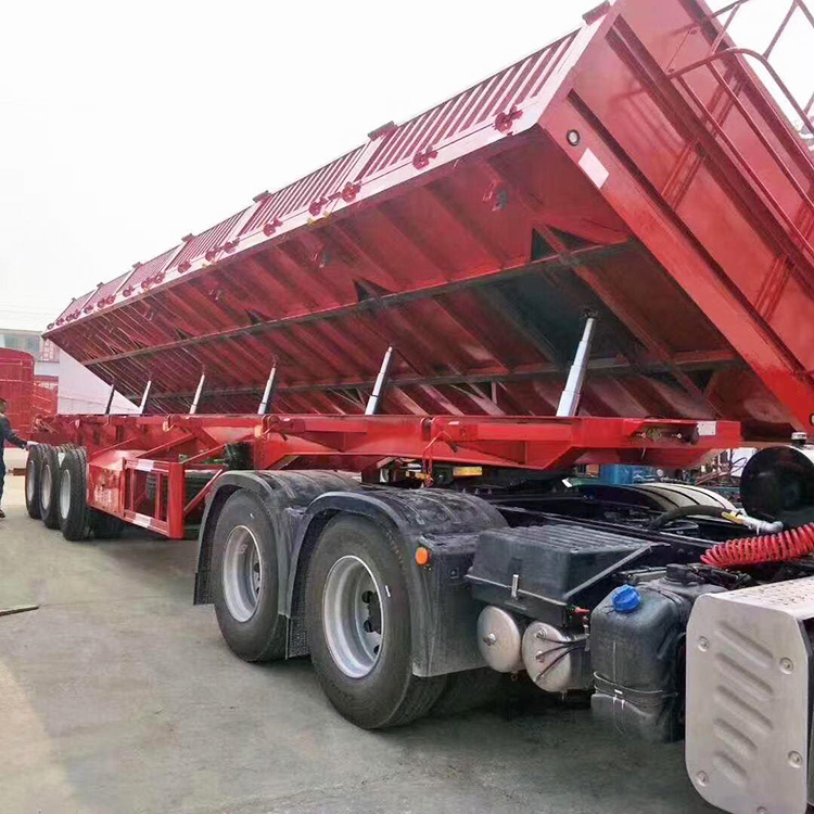 3 Axle 60T Side Dump Semi Trailer