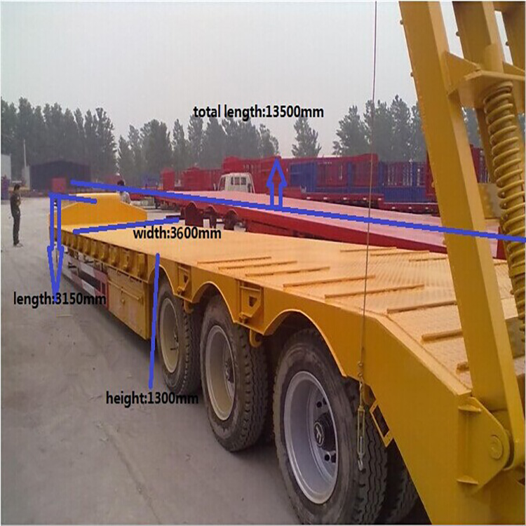 3 Axle 50T Low Bed Semi Trailer
