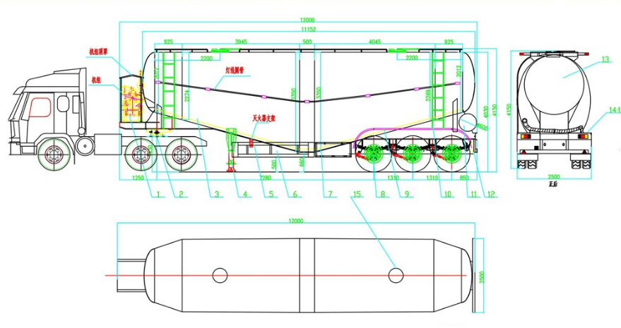 45 cbm cement bulker trailer