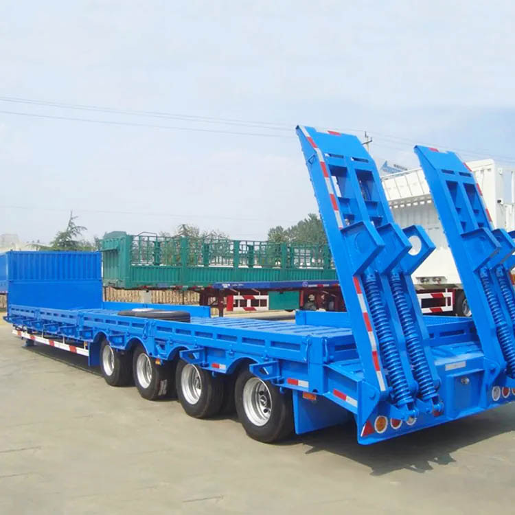 4 Axles 80T Low Bed Semi Trailer