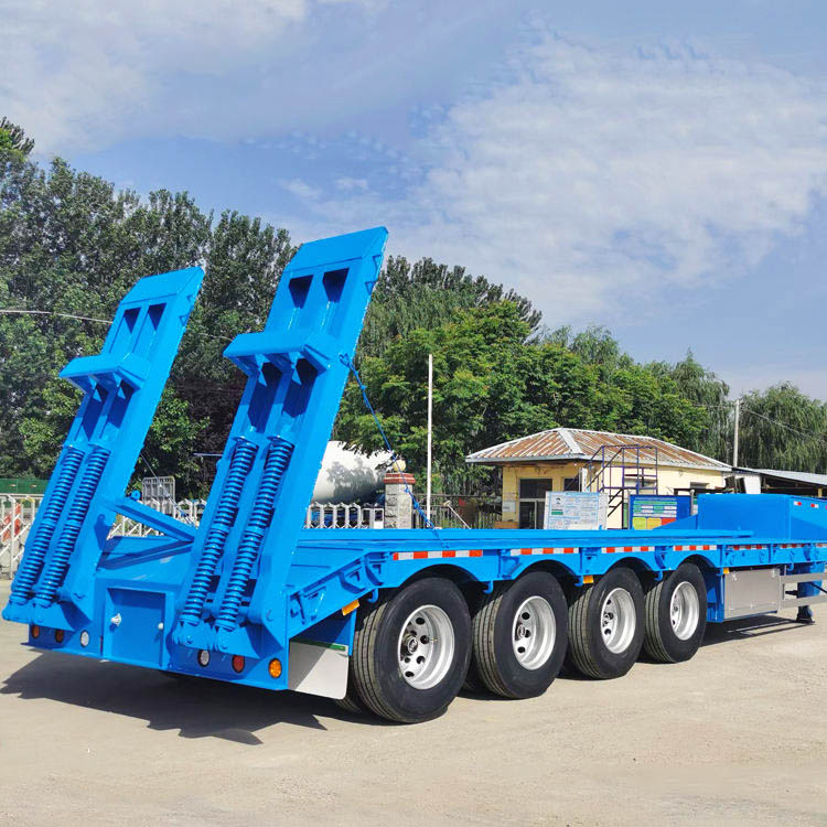 4 Axles 80T Low Bed Semi Trailer
