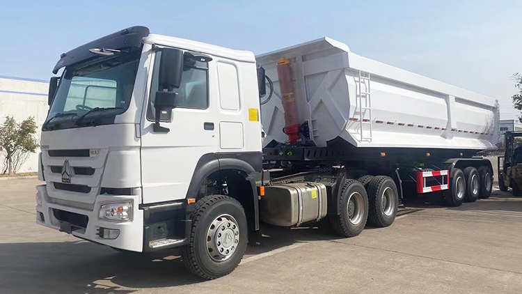 3 axles hydraulic cylinder dump semi trailer