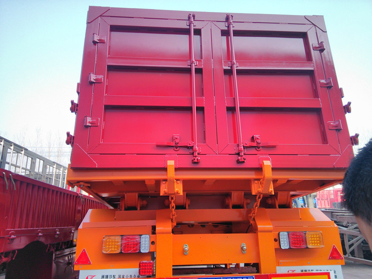 3 Axles 60T Side Curtain Guardrail Semi Trailer