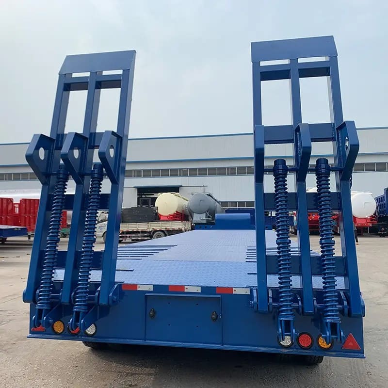 3 Axles Transport Low Flat Bed Semi Trailer