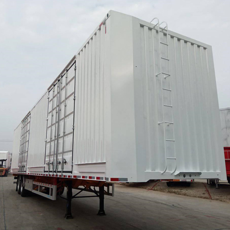 3 Axles 60T Side Van Box Curtain Rail Transport Trailer