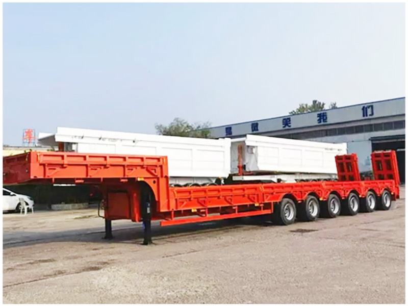 6 Axles 120T Retractable Low Bed Trailer