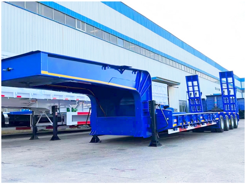4 Axles 80T Low Bed Semi Trailer