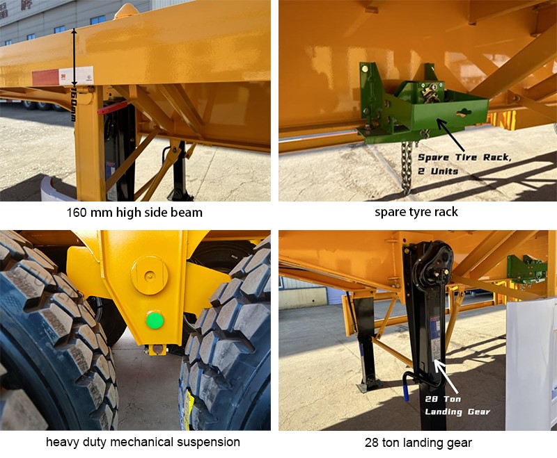 3 axles lowboy trailer