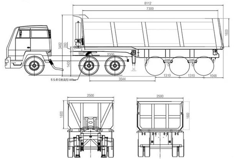 40ton dump semi trailer